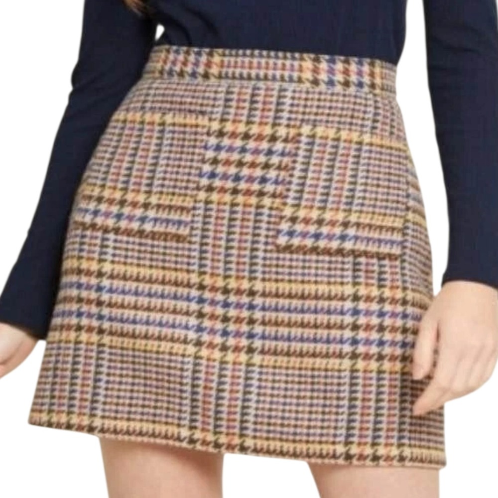 ModCloth Informed Ensemble Women's XXS Plaid Mini Skirt Dark Academia Preppy